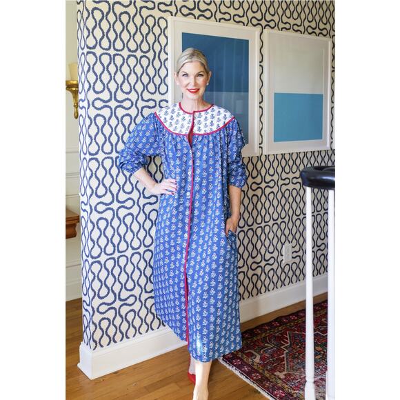 Printfresh Blue and White Midi Dress - Picture 1 of 8